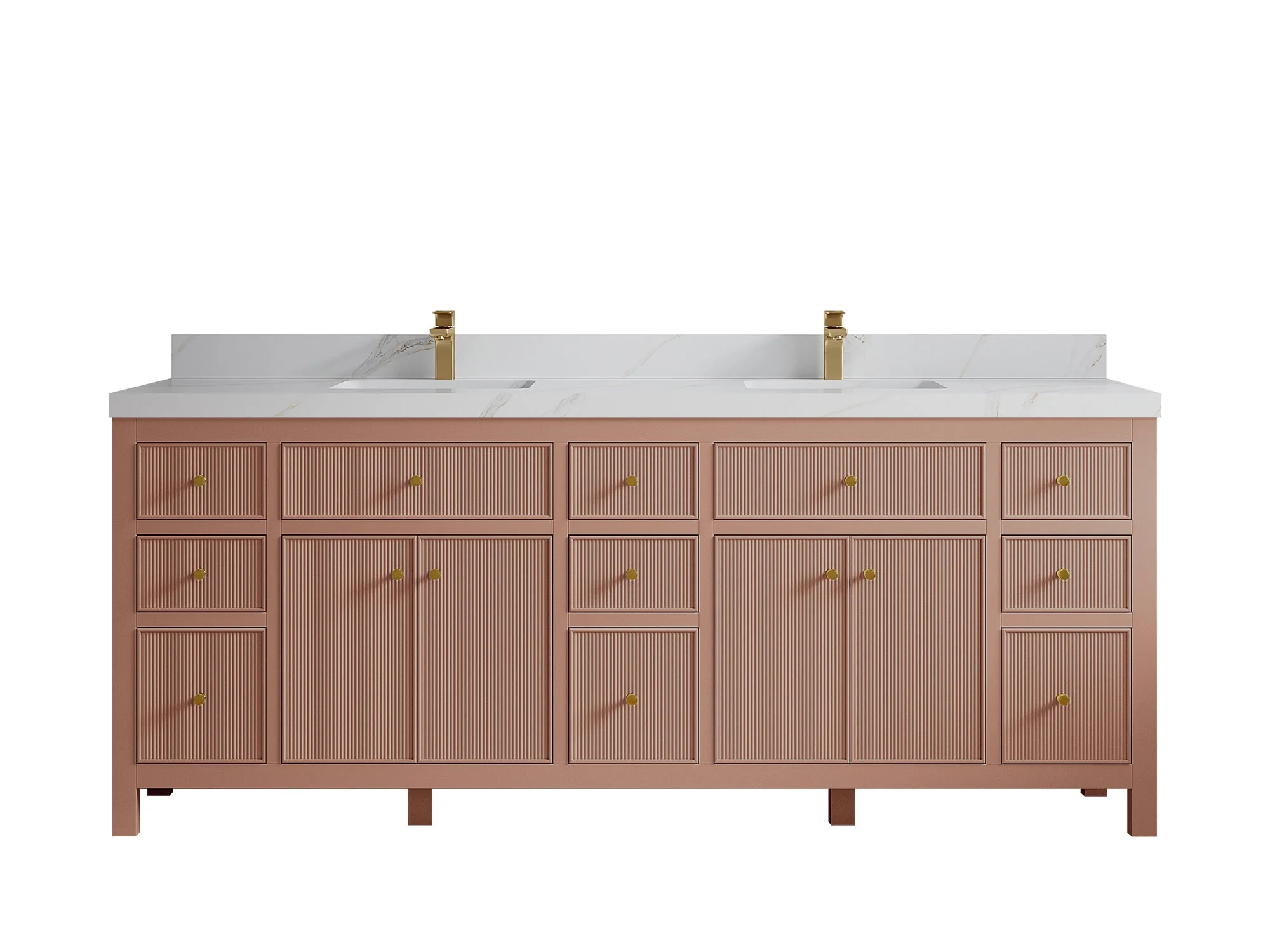 Sonoma 84 in W x 22 in D Free Standing Reeded Double Sink Bathroom Vanity - Image 17