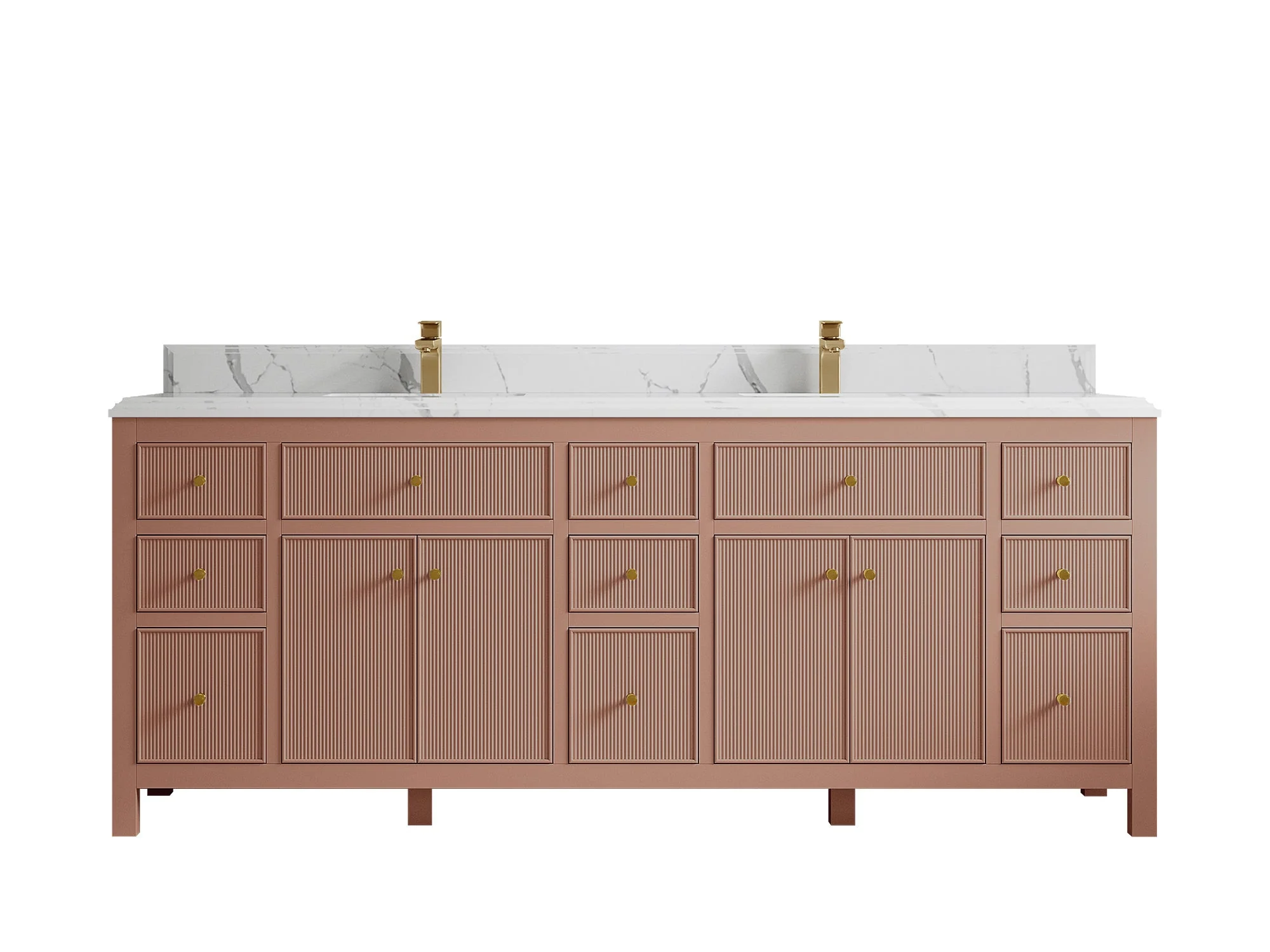 Sonoma 84 in W x 22 in D Free Standing Reeded Double Sink Bathroom Vanity - Image 23