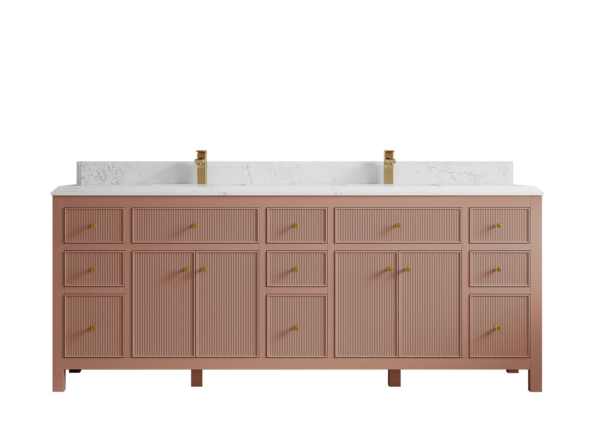 Sonoma 84 in W x 22 in D Free Standing Reeded Double Sink Bathroom Vanity - Image 25