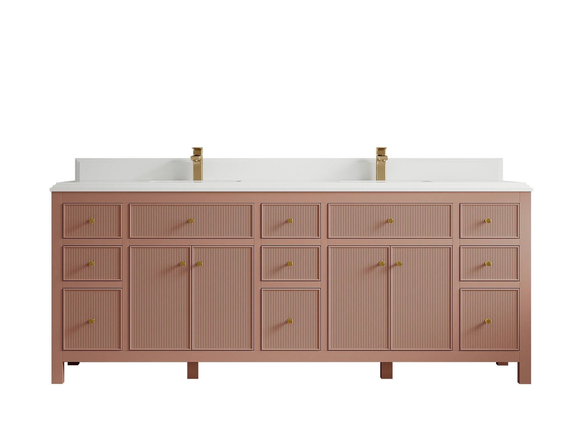 Sonoma 84 in W x 22 in D Free Standing Reeded Double Sink Bathroom Vanity - Image 27