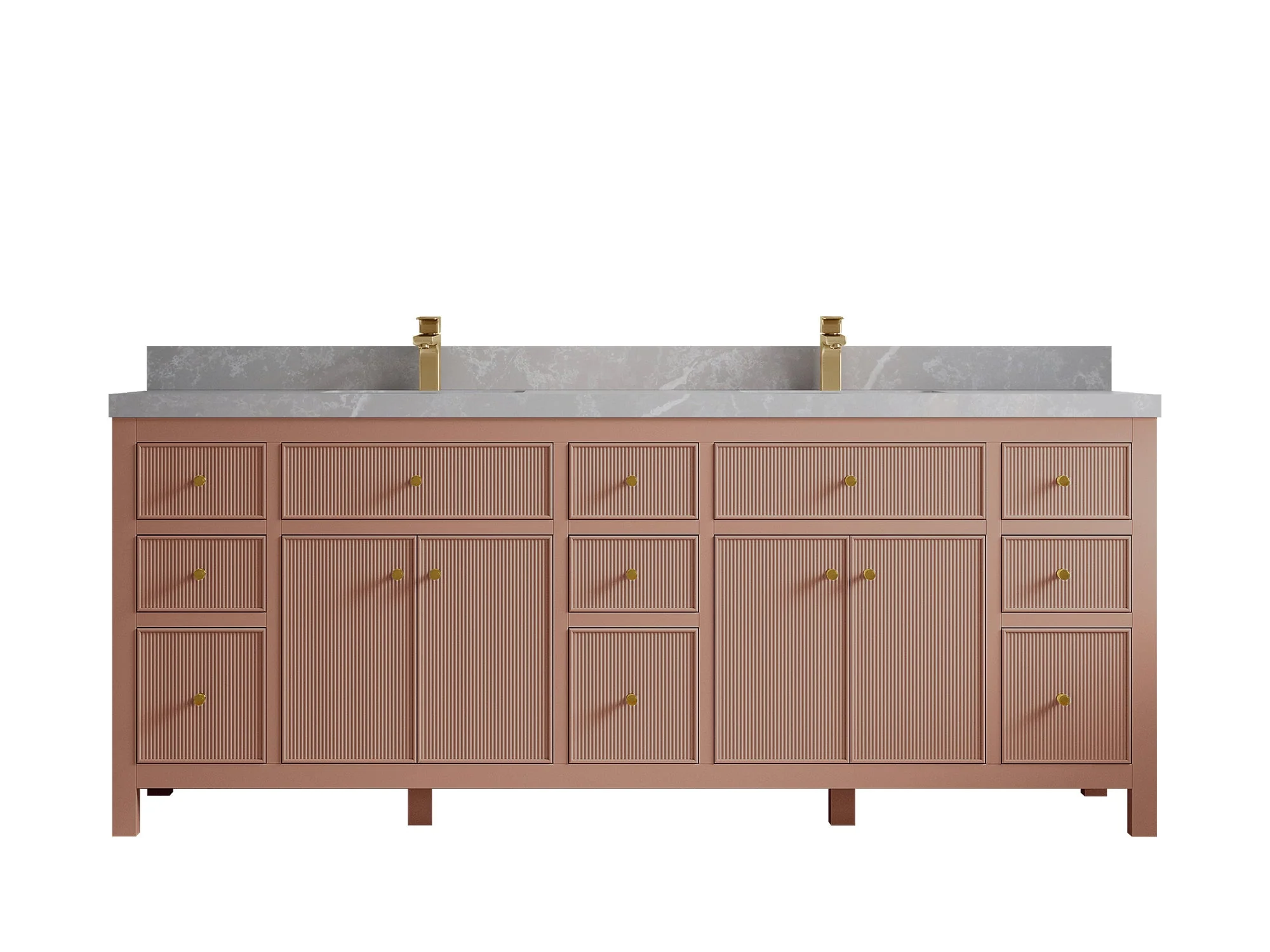 Sonoma 84 in W x 22 in D Free Standing Reeded Double Sink Bathroom Vanity - Image 31