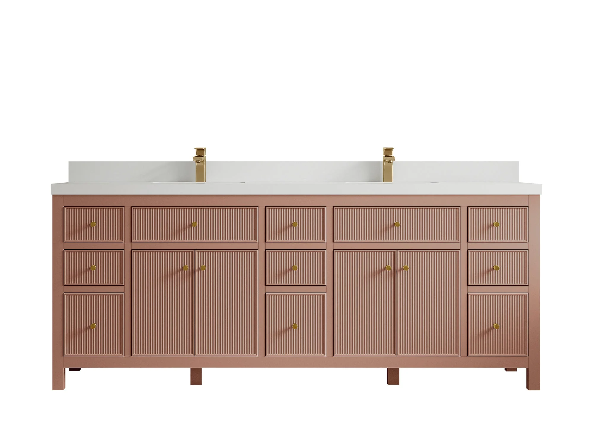 Sonoma 84 in W x 22 in D Free Standing Reeded Double Sink Bathroom Vanity - Image 43