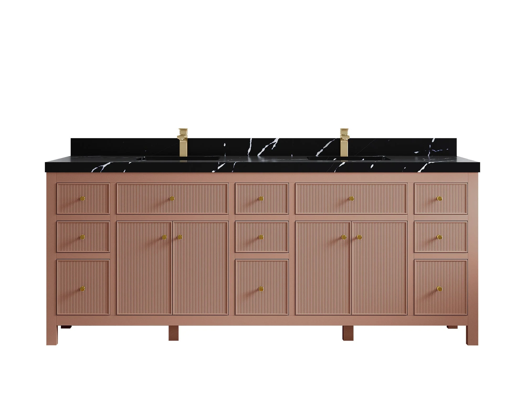 Sonoma 84 in W x 22 in D Free Standing Reeded Double Sink Bathroom Vanity - Image 9
