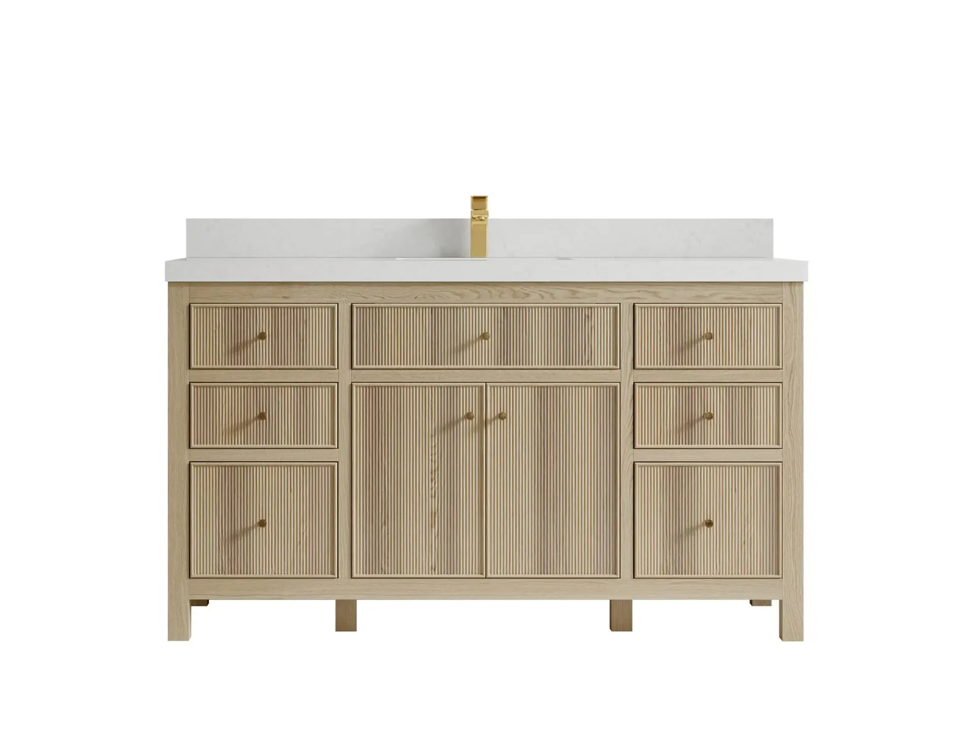 Sonoma White Oak 60 in. W x 22 in. D Single Sink Bathroom Vanity - Image 12