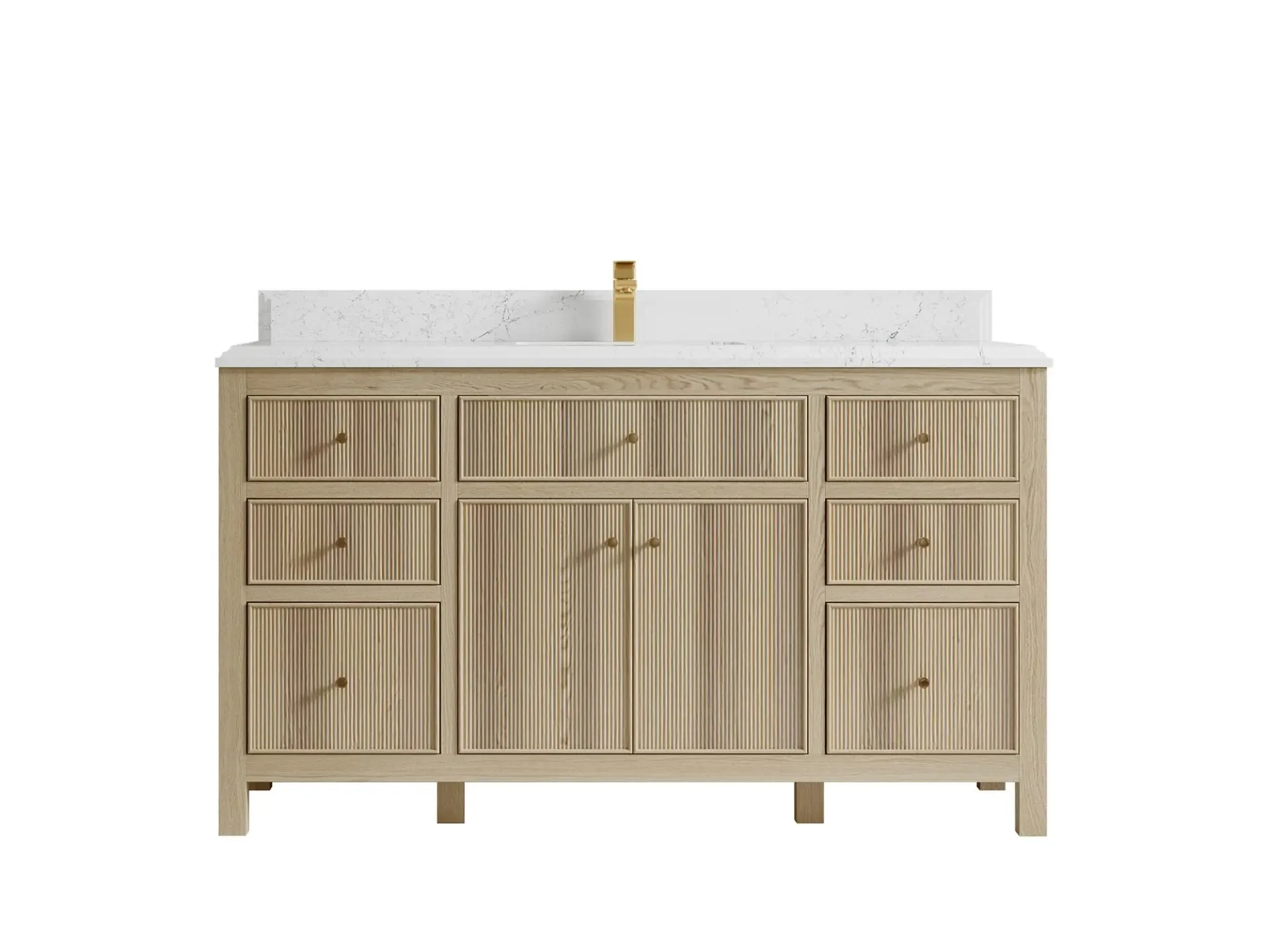 Sonoma White Oak 60 in. W x 22 in. D Single Sink Bathroom Vanity - Image 14