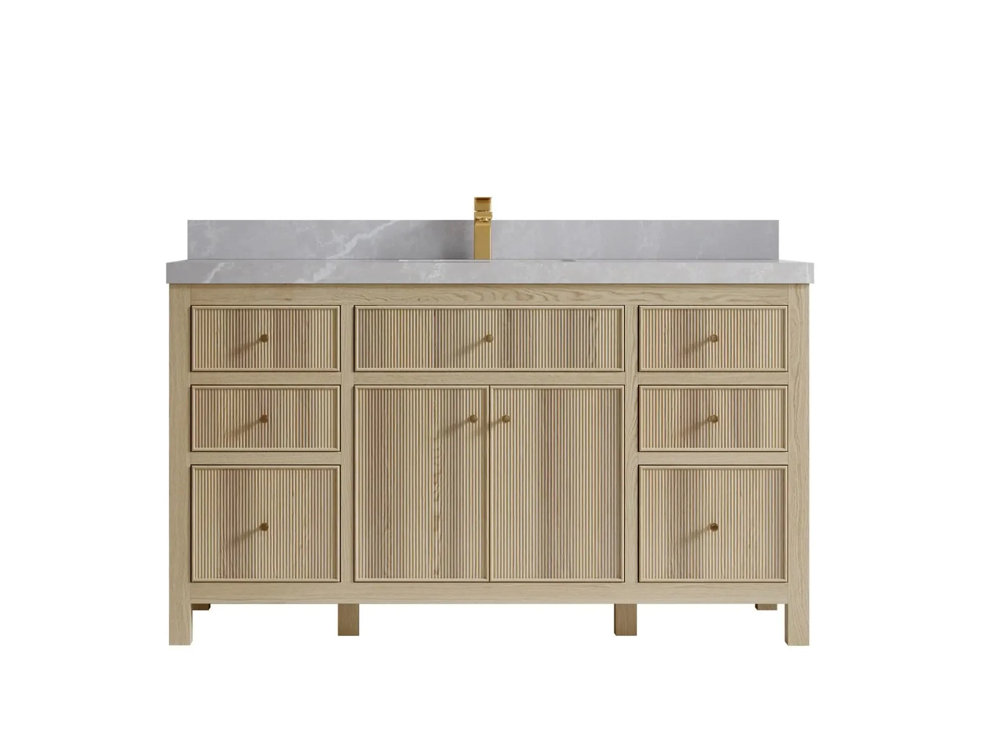 Sonoma White Oak 60 in. W x 22 in. D Single Sink Bathroom Vanity - Image 17