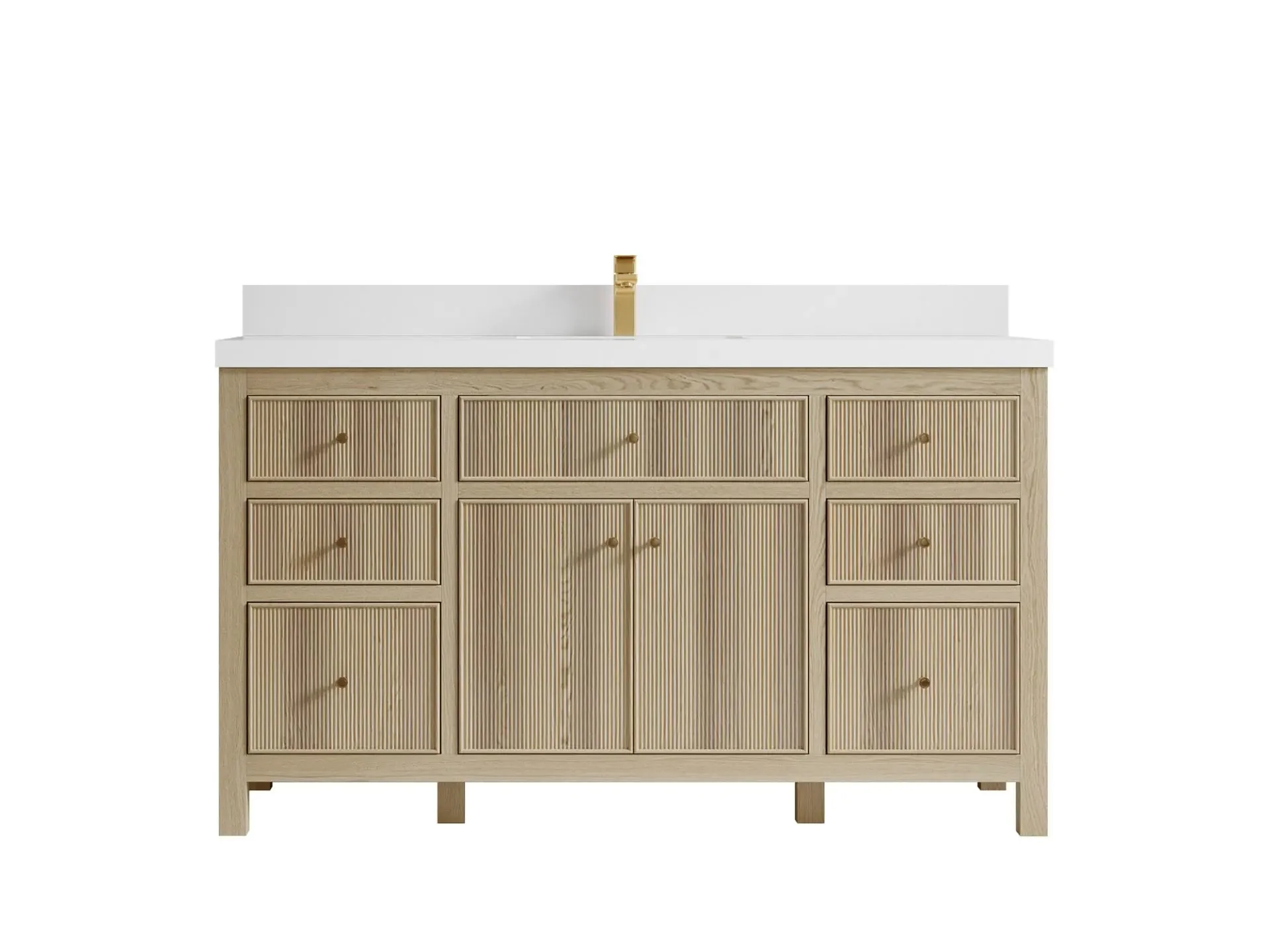 Sonoma White Oak 60 in. W x 22 in. D Single Sink Bathroom Vanity - Image 23