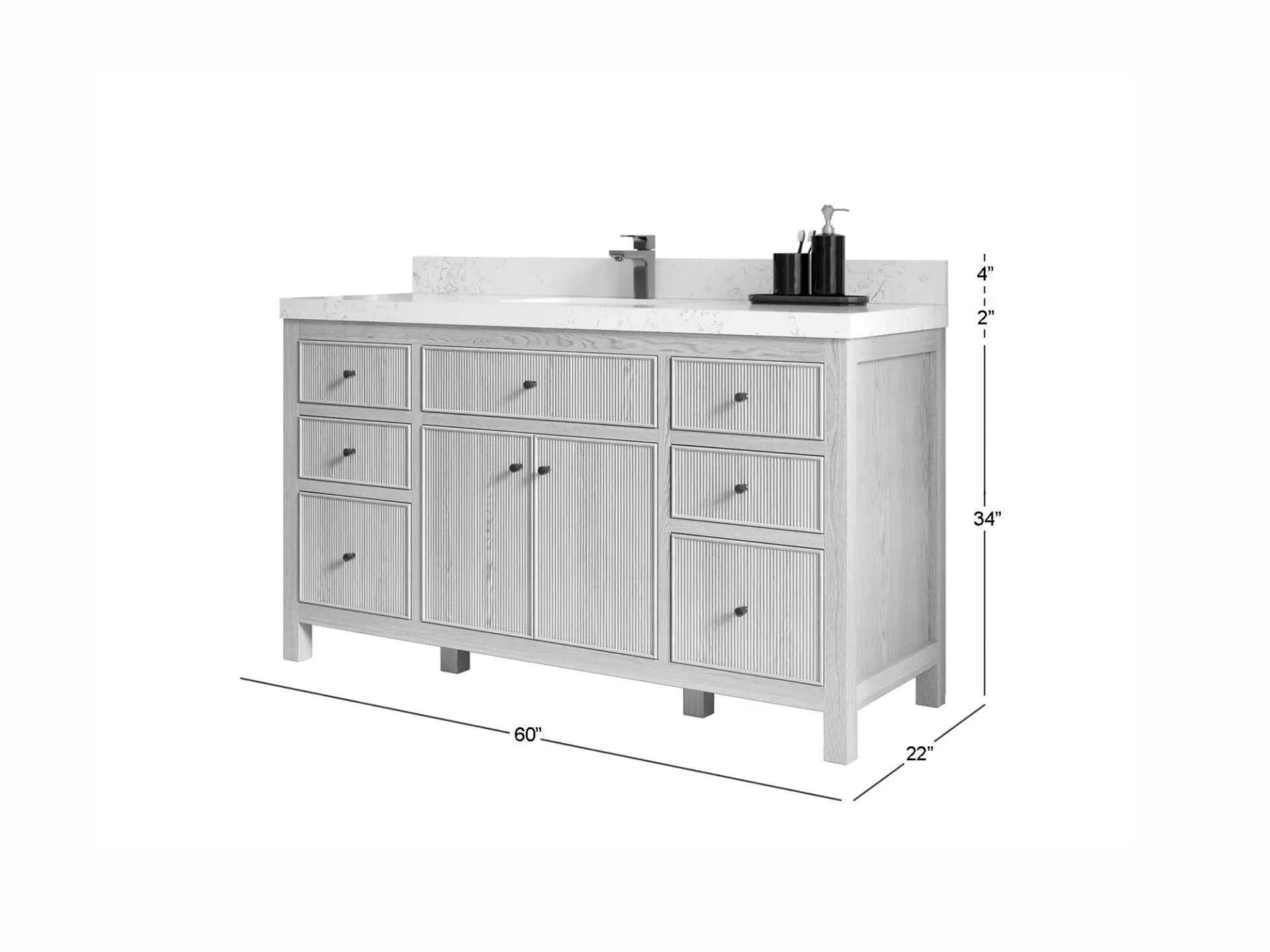 Sonoma White Oak 60 in. W x 22 in. D Single Sink Bathroom Vanity - Image 5