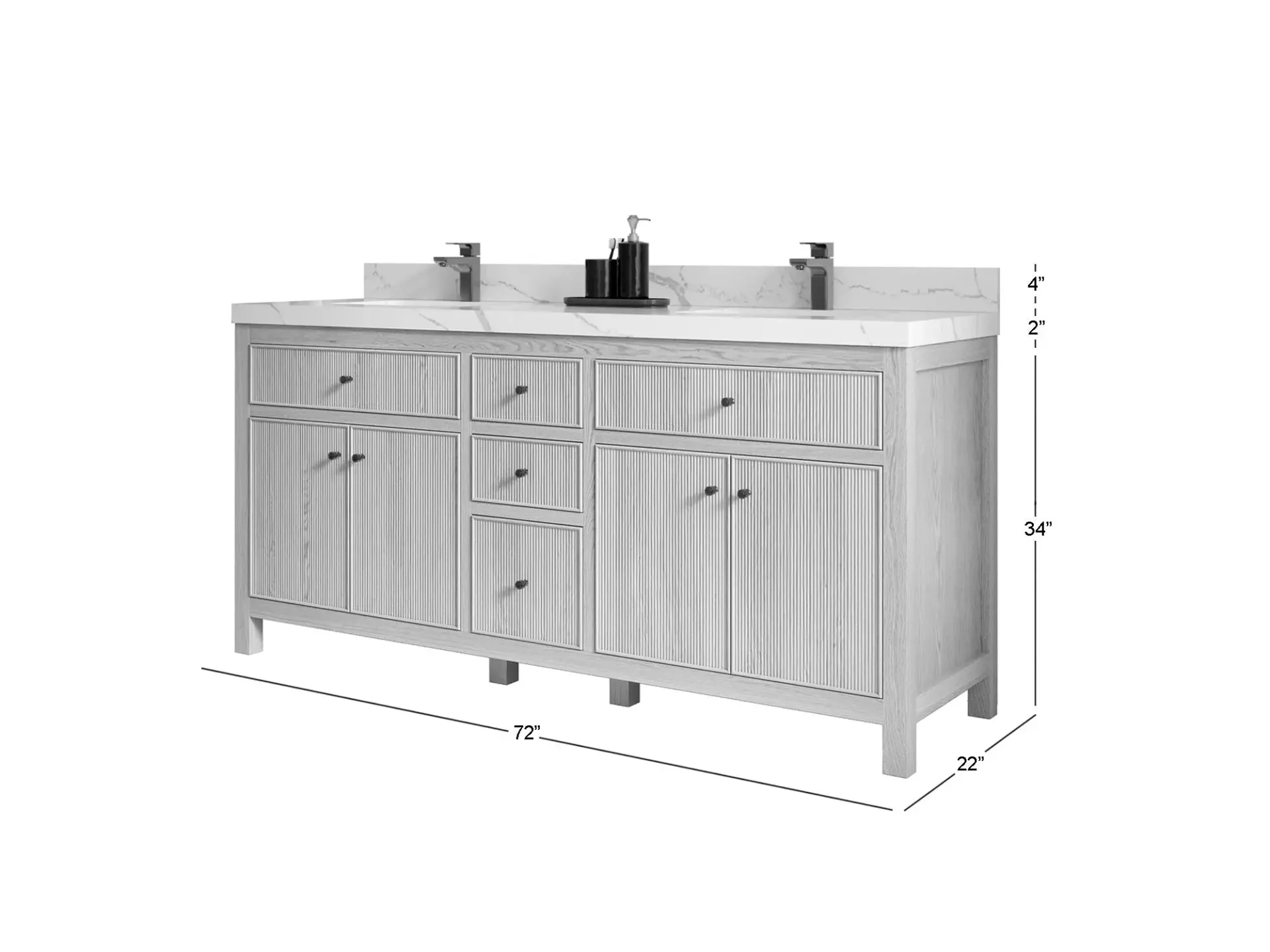 Sonoma White Oak 72 in. W x 22 in. D Double Sink Bathroom Vanity - Image 5