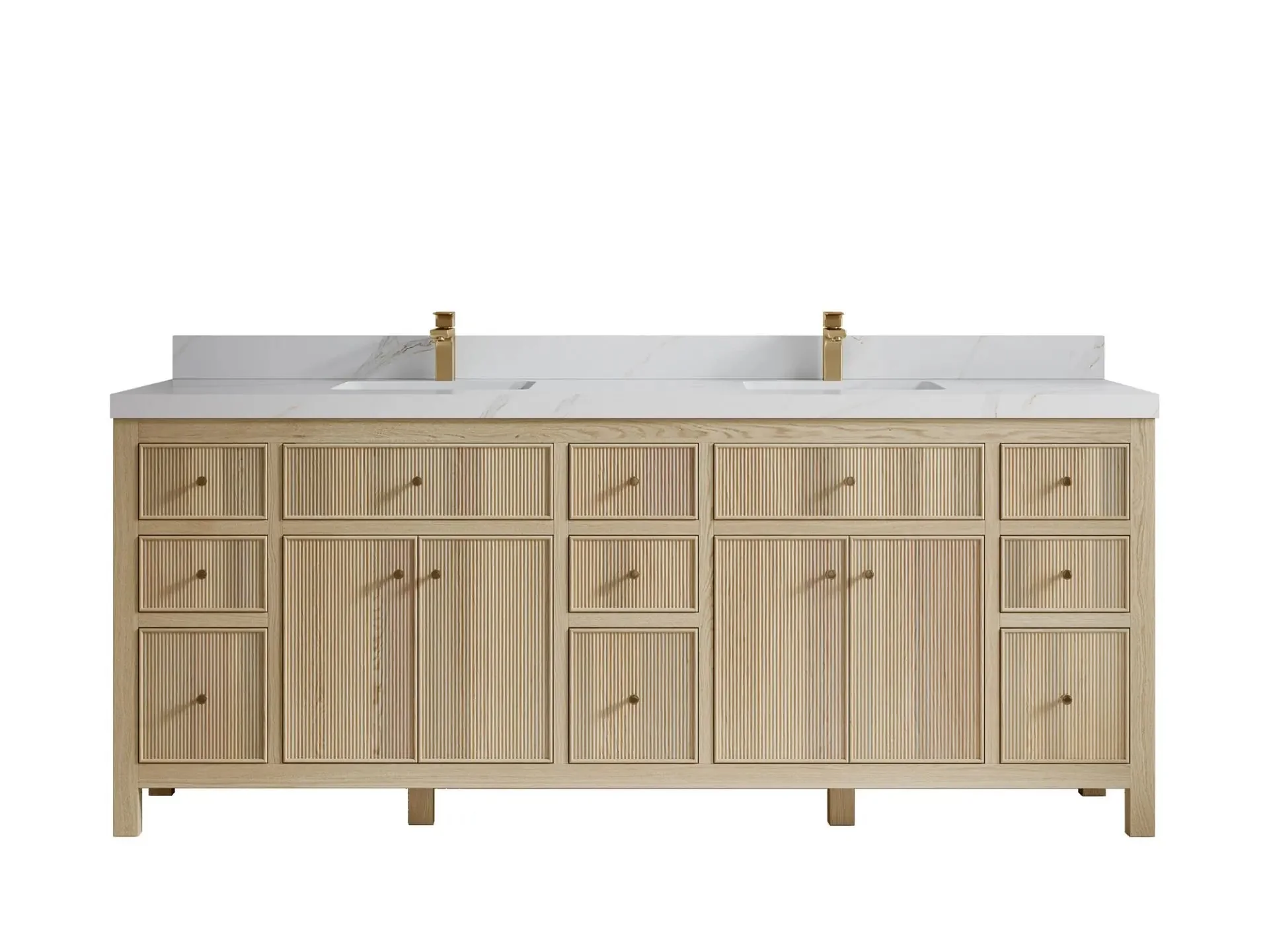 Sonoma White Oak 84 in. W x 22 in. D Double Sink Bathroom Vanity - Image 10