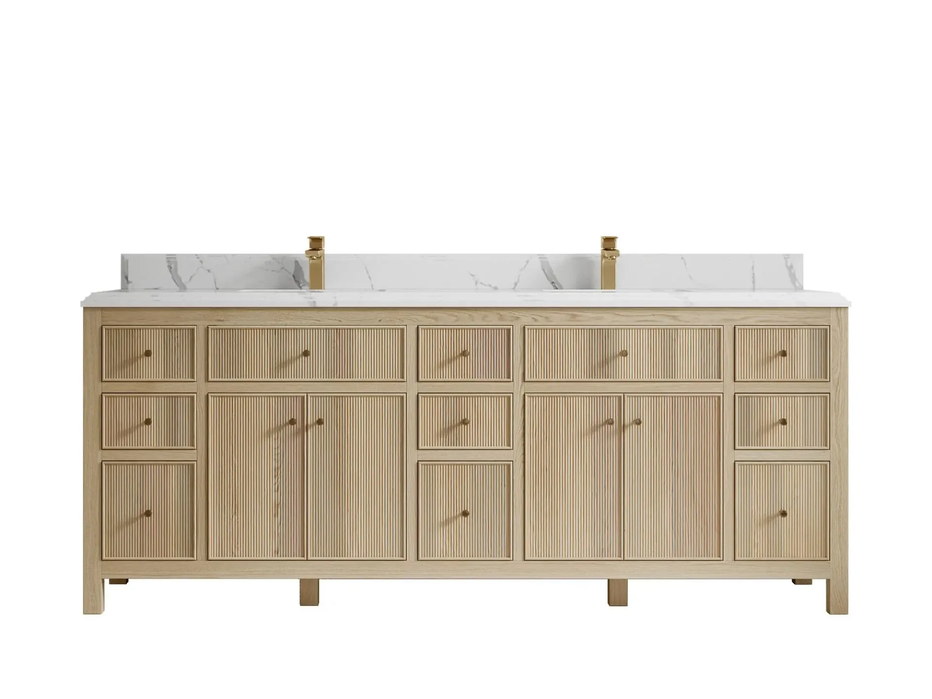 Sonoma White Oak 84 in. W x 22 in. D Double Sink Bathroom Vanity - Image 13