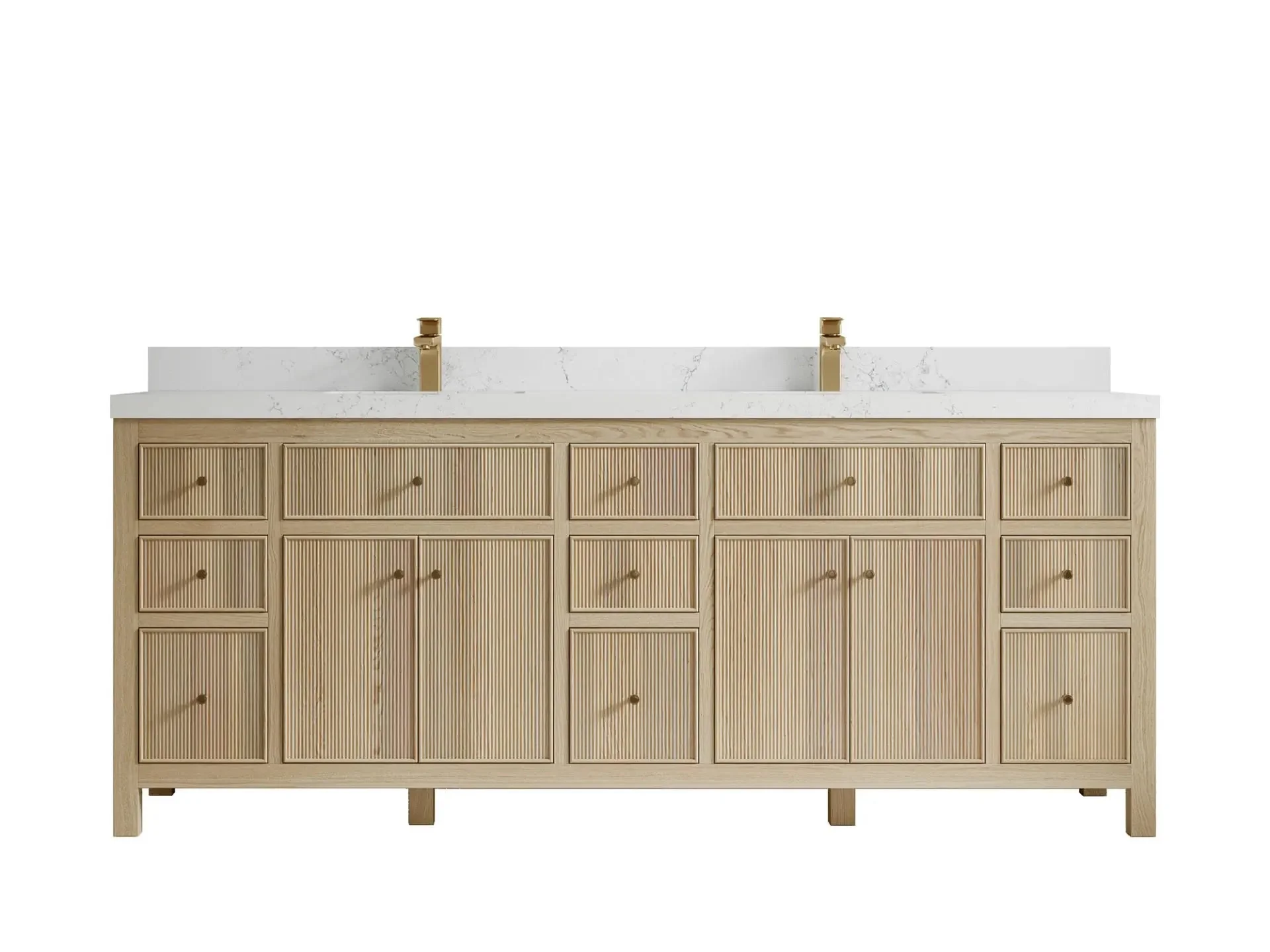 Sonoma White Oak 84 in. W x 22 in. D Double Sink Bathroom Vanity - Image 16
