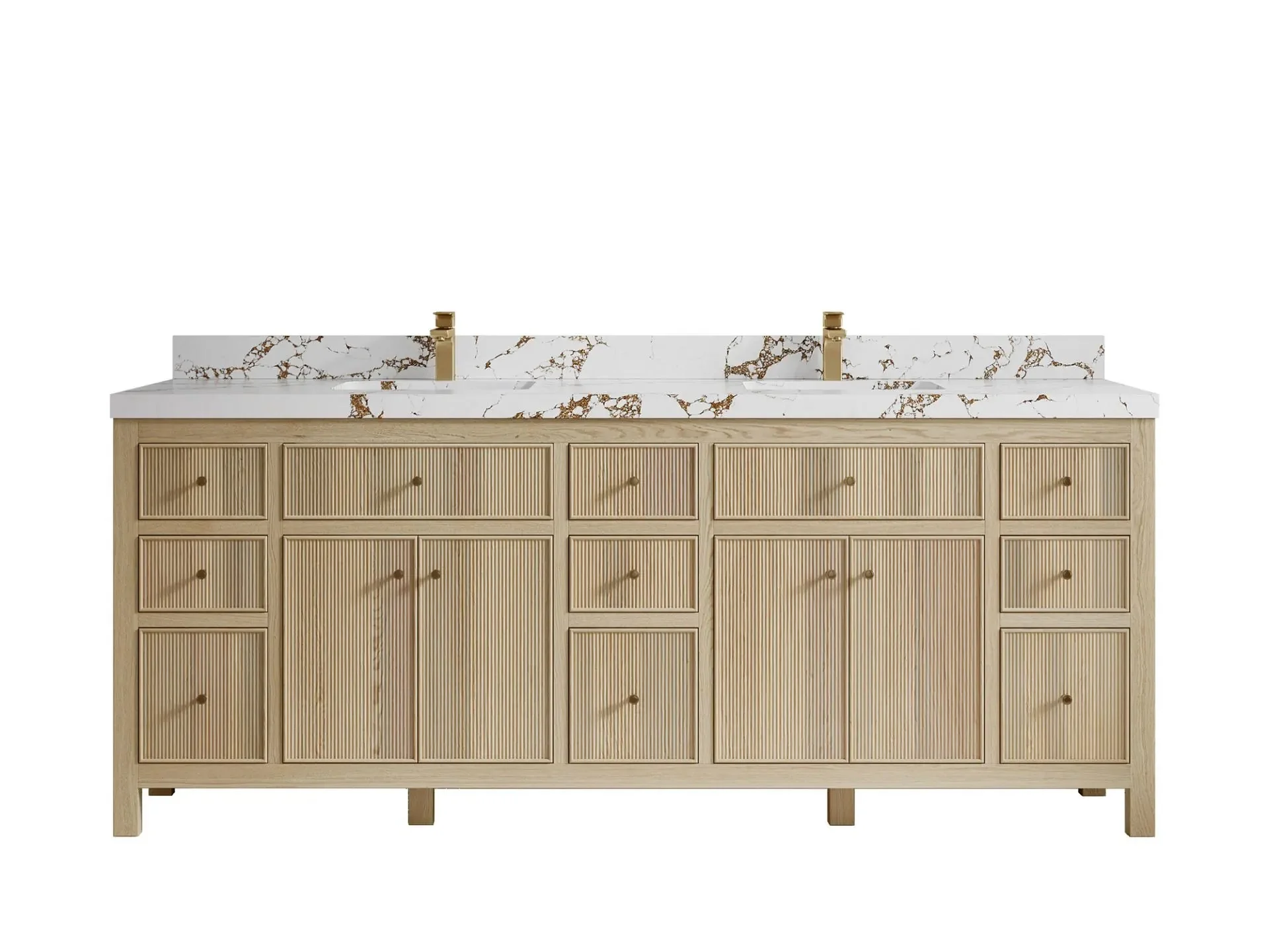 Sonoma White Oak 84 in. W x 22 in. D Double Sink Bathroom Vanity - Image 19