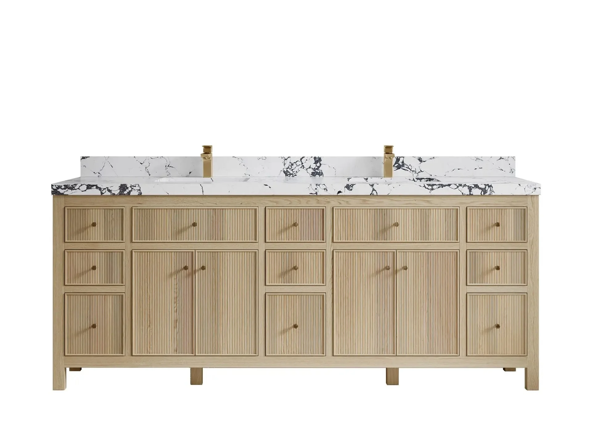 Sonoma White Oak 84 in. W x 22 in. D Double Sink Bathroom Vanity - Image 21