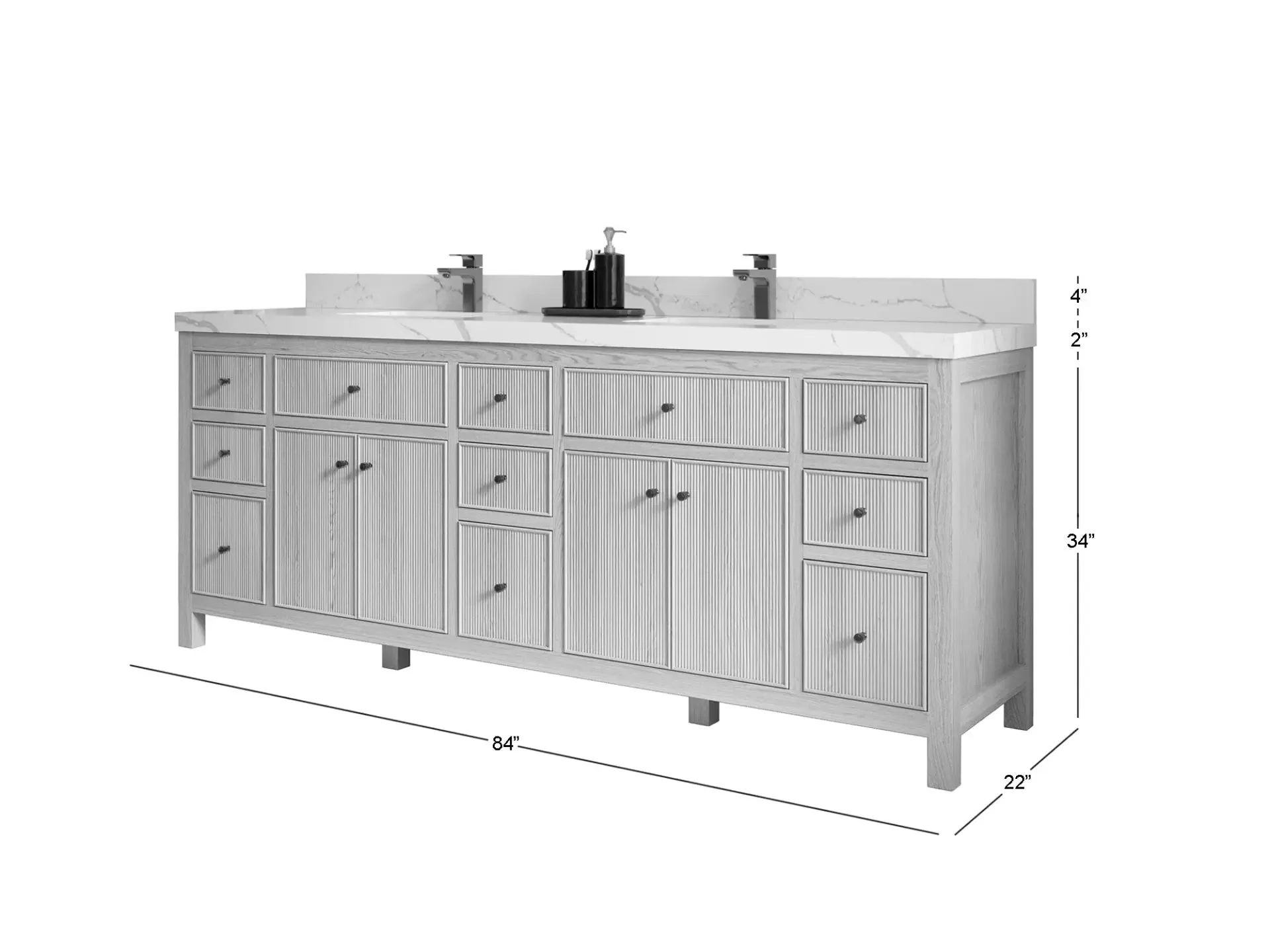 Sonoma White Oak 84 in. W x 22 in. D Double Sink Bathroom Vanity - Image 5