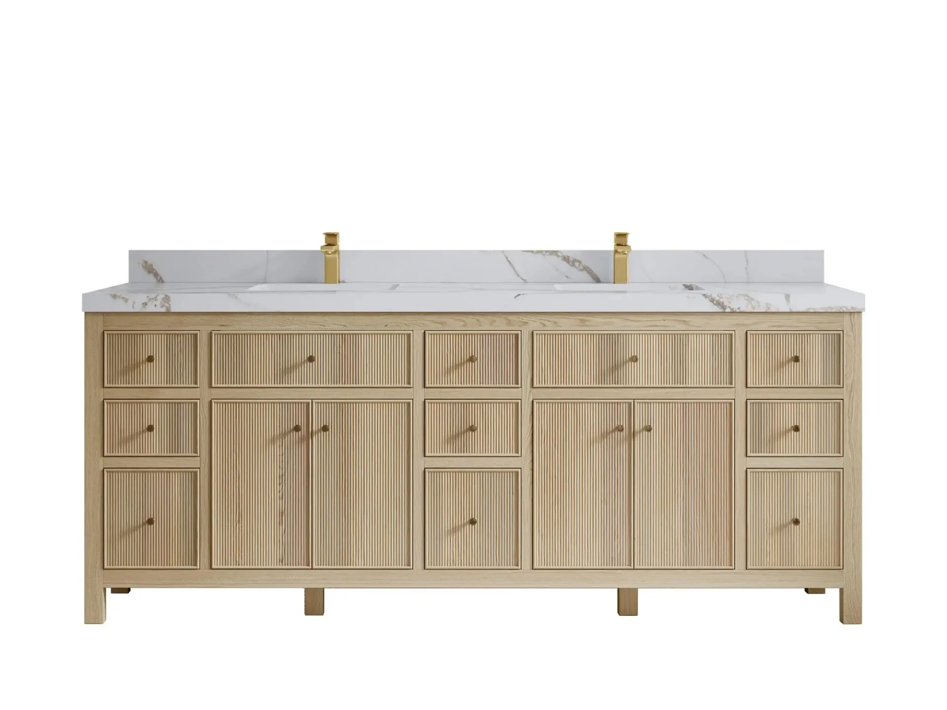 Sonoma White Oak 84 in. W x 22 in. D Double Sink Bathroom Vanity - Image 7