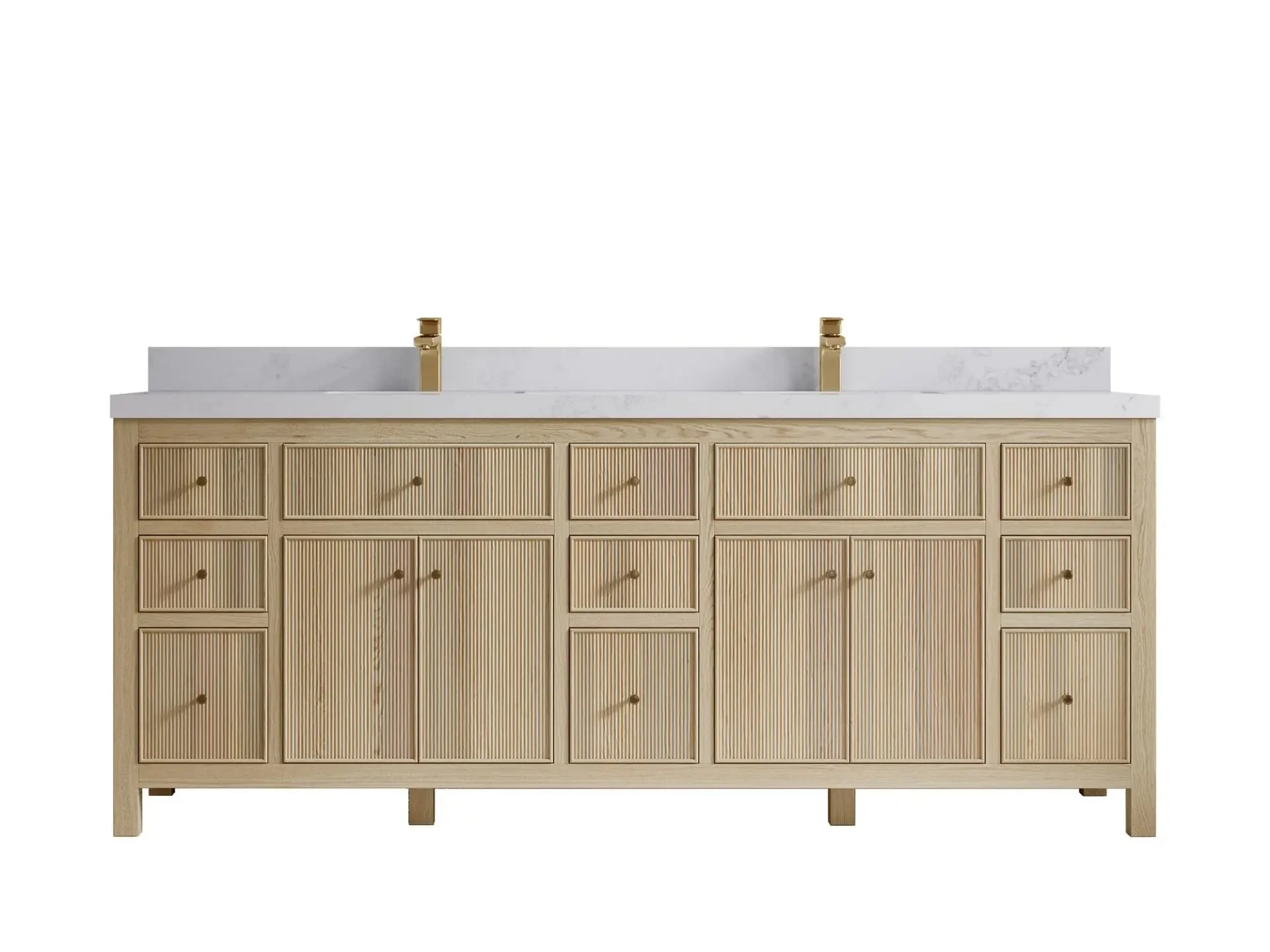 Sonoma White Oak 84 in. W x 22 in. D Double Sink Bathroom Vanity - Image 9